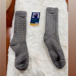 Nike Gray Athletic Socks with Sparkle Accents